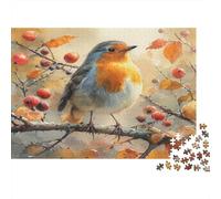 NQHXLRUDC Robin Bird 1000pcs Jigsaw Puzzle, Classic Style, 1000 Pieces, 75x50cm, Cardboard, Intermediate Skill Level, Ages 14+