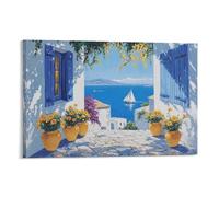 NQHXLRUDC Seaside Oil Painting Canvas Wall Art Canvas Wall Art Cultural Landscape High Definition Printing Cultural Landscape Artwork Natural for Bedroom Home Office Decorations 20x30inch(50x75cm)
