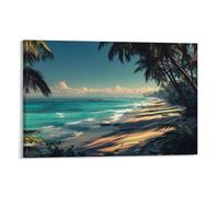 NQHXLRUDC Sunshine Beach Canvas Wall Art Picture Print Cultural Landscape Eclectic Wall Decor Cultural Landscape Giclee Artwork Natural Home, Hotel, Exhibition Hall, Public Area 16x24inch(40x60cm)