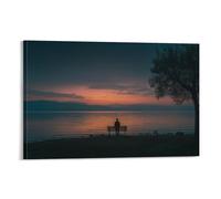 NQHXLRUDC Tranquil Lake Canvas Wall Art Picture Print Landscape Eclectic Wall Decor Landscape Giclee Artwork Natural for Home Decorations 16x24inch(40x60cm)
