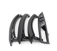 Nqimgv Car Door Handle for BMW for X5 for X6 for E70 for E71 2007 2008 2009 2010 2011-2013 2014 LHD RHD Interior Door Window Switch Panel Pull Handle with Leather Cover Inner Handle(RHD Set Carbon)