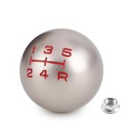 Nqimgv Carbon Fiber Universal Car Gear Shift Knob Head Shifter Lever Aluminum Round Ball Shape Interior Accessories Gear Shifter Knob Car(5 Speed-Champagne)