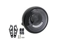 Nqimgv Motorbike Headlight For Choppers For Cafe For Racers Universal Motorcycle Headlamp 6.5 Inch DRL H4 Led Headlight Spiral White Side Mount Bracket(Headlamp and bracket)