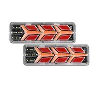 Nqkcuac Tail Light Lamp 2Piece 12V 24V Car Trailer Trucks Tail Lights Car LED Rear Tail Light Running Turn Signal Rear Lamps Taillight Assembly(12V,2Piece E)