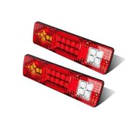 Nqkcuac Tail Light Lamp Car LED Tail Light Kits Waterproof 12V 24V Rear Turn Signal Lamp For RV Camper Trailer Truck Stop Boat Lighting Taillight Assembly(2 Piece red cover)