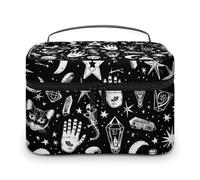 NQLYRE Large Opening Cosmetic Bag for Women Portable Mysterious Symbol Graphics Printed Toiletries Bag Travel Bag Storage Bag with Handle, style, 25x18x15cm, Cosmetic Bag
