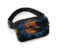 NQLYRE Waist Bag Crossbody Bag with Multiple Pockets with Adjustable Strap Travel Moon Behind Tree Printed Chest Bag Fanny Pack for Men Women for Sports, 20x13cm, style, style, 20x13cm, Belt Bag