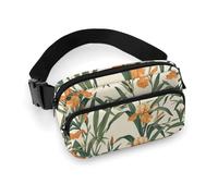 NQLYRE Waist Bag Crossbody Bag with Multiple Pockets with Adjustable Strap Travel Orange Toned Plants Printed Chest Bag Fanny Pack for Men Women for Sports, 20x13cm, style, style, 20x13cm, Belt Bag