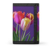 NQLYRE Wallet Minimalist Trifold Vibrant FlowerPattern Printed Wallet Card Holder Gift Coin Purse Passport Wallet for Men Women, style, style, One Size, Casual