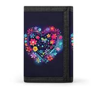 NQLYRE Wallet Minimalist Trifold With Flower Pattern Printed Wallet Card Holder Gift Coin Purse Passport Wallet for Men Women, style, style, One Size, Casual