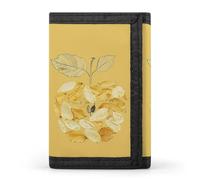 NQLYRE Wallet Minimalist Trifold Yellow Dried Petals Printed Wallet Card Holder Gift Coin Purse Passport Wallet for Men Women, style, style, One Size, Casual