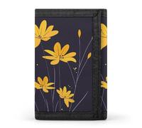 NQLYRE Wallet Minimalist Trifold Yellow Flower Design Printed Wallet Card Holder Gift Coin Purse Passport Wallet for Men Women, style, style, One Size, Casual