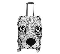 NQLYUT Luggage Cover Elastic Suitcase Cover Anti-Scratch Suitcase Covers Travel Black And White Puppy Luggage Covers Luggages Protector for Travel Adult Luggages Decorative 18-32 Inch, Black and White