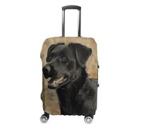 NQLYUT Luggage Cover Elastic Suitcase Cover Anti-Scratch Suitcase Covers Travel Black Dog in The Field Luggage Covers Luggages Protector for Travel Adult Luggages Decorative 18-32 Inch, Black Dog in