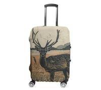 NQLYUT Luggage Cover Elastic Suitcase Cover Anti-Scratch Suitcase Covers Travel Deer on The Island Luggage Covers Luggages Protector for Travel Adult Luggages Decorative 18-32 Inch, Deer on the