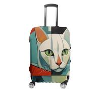 NQLYUT Luggage Cover Elastic Suitcase Cover Anti-Scratch Suitcase Covers Travel Geometric Cat Luggage Covers Luggages Protector for Travel Adult Luggages Decorative 18-32 Inch, Geometric Cat, L, Art
