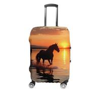 NQLYUT Luggage Cover Elastic Suitcase Cover Anti-Scratch Suitcase Covers Travel Sunsets Lake Horses Luggage Covers Luggages Protector for Travel Adult Luggages Decorative 18-32 Inch, Sunsets Lake