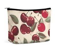 NQLYUT Makeup Bag Portable Cosmetic Bag Chicken Print Toiletry Bag Makeup Organizer Case Large Capacity Zipper Pouch Travel Toiletry Pouch for Women Men, cherry pattern, One Size, Art Deco