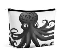 NQLYUT Makeup Bag Portable Cosmetic Bag Color Jellyfish Toiletry Bag Makeup Organizer Case Large Capacity Zipper Pouch Travel Toiletry Pouch for Women Men, Classic Black Octopus, One Size, Art Deco