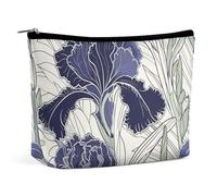 NQLYUT Makeup Bag Portable Cosmetic Bag Dwarf with Blue Beard Toiletry Bag Makeup Organizer Case Large Capacity Zipper Pouch Travel Toiletry Pouch for Women Men, Vibrant Flower Pattern, One Size, Art