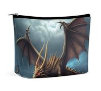 NQLYUT Makeup Bag Portable Cosmetic Bag Farm Cow Pictures Toiletry Bag Makeup Organizer Case Large Capacity Zipper Pouch Travel Toiletry Pouch for Women Men, Flying Dragon, One Size, Art Deco