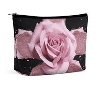 NQLYUT Makeup Bag Portable Cosmetic Bag Great White Shark Opens Mouth Toiletry Bag Makeup Organizer Case Large Capacity Zipper Pouch Travel Toiletry Pouch for Women Men, Glitter rose, One Size, Art