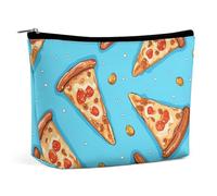 NQLYUT Makeup Bag Portable Cosmetic Bag I Love Penguins Toiletry Bag Makeup Organizer Case Large Capacity Zipper Pouch Travel Toiletry Pouch for Women Men, Light Blue Pizza Slice, One Size, Art Deco