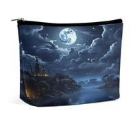 NQLYUT Makeup Bag Portable Cosmetic Bag Many Sushi Food Toiletry Bag Makeup Organizer Case Large Capacity Zipper Pouch Travel Toiletry Pouch for Women Men, Moonlit Night, One Size, Art Deco