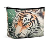 NQLYUT Makeup Bag Portable Cosmetic Bag Plant And Bunny Pattern Toiletry Bag Makeup Organizer Case Large Capacity Zipper Pouch Travel Toiletry Pouch for Women Men, A Hand Drawn Tiger, One Size, Art