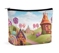 NQLYUT Makeup Bag Portable Cosmetic Bag Prostrate Tiger Toiletry Bag Makeup Organizer Case Large Capacity Zipper Pouch Travel Toiletry Pouch for Women Men, Candy Land, One Size, Art Deco