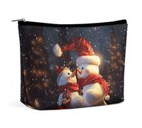 NQLYUT Makeup Bag Portable Cosmetic Bag Santa Claus Toiletry Bag Makeup Organizer Case Large Capacity Zipper Pouch Travel Toiletry Pouch for Women Men, Christmas Snowmans, One Size, Art Deco