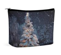 NQLYUT Makeup Bag Portable Cosmetic Bag Santa Claus Toiletry Bag Makeup Organizer Case Large Capacity Zipper Pouch Travel Toiletry Pouch for Women Men, Christmas Tree Snow, One Size, Art Deco