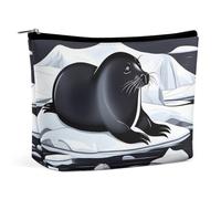 NQLYUT Makeup Bag Portable Cosmetic Bag Shih Tzu Dog Toiletry Bag Makeup Organizer Case Large Capacity Zipper Pouch Travel Toiletry Pouch for Women Men, Seals On Ice, One Size, Art Deco