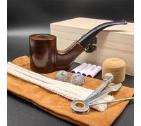 NQM Tobacco Pipe,Deluxe Handmade Wood Smoking Pipe Set,Various Accessories Pipe Kit In Gift Box for Pipe Lovers，Great Gift for Men