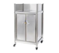 NQNFWCRJ Removable Thickened Stainless Steel Work Table Wheeled Mobile Kitchen Preparation Table Three-sided Splashback Workbench Lockable Storage Cabinet