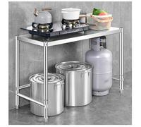 NQNFWCRJ Thickened Stainless Steel Kitchen Work Table Commercial Single-layer Worktop Cutting and Food Preparation Open Storage Rack at The Bottom 23.6x31.5