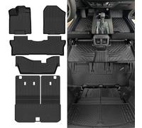 NQOQN Floor Mats for 2016-2022 Honda Pilot 8 Seats(No Elite Models) Floor Mats & Trunk Mat with Backrest Mats Replacement for Honda Pilot Accessories All Season Odorless Anti-Slip Floor Liner