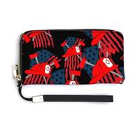 NQRXADCRT Firemans Axe U.S.A Flag Womens Wallet PU Leather Purse Card Holder Coin Pocket Long Clutch Bag with Wristlet