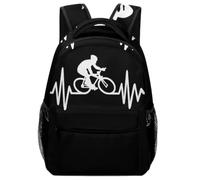 NQRXADCRT Heartbeat Pulse Line with Bike Backpack Lightweight Travel Bag Shoulder Daypack Casual Rucksack Outdoor Sports