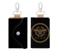 NQRXADCRT SPQR Roman Empire Emblem Key Holder Wallet PU Leather Key Case Pouch Keys Cards Bag Charm Protective for Women Men