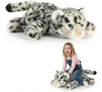 NQXORA Weighted Teddy for Anxiety Relief, Hug a Lumps Soft Stuffed Animal with Glass Beads, Calming Plush Companion for Kids and Adults, Sleep Support Cuddly Toy (Snow Leopard,45cm)