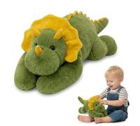 NQXORA Weighted Teddy for Anxiety Relief, Hug a Lumps Soft Stuffed Animal with Glass Beads, Calming Plush Companion for Kids and Adults, Sleep Support Cuddly Toy (Dinosaur,65cm)