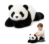 NQXORA Weighted Teddy for Anxiety Relief, Hug a Lumps Soft Stuffed Animal with Glass Beads, Calming Plush Companion for Kids and Adults, Sleep Support Cuddly Toy (Panda,65cm)