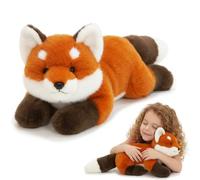NQXORA Weighted Teddy, Weighted Stuffed Animal for Adults & Kids, Calming Weighted Plush Panda, Soft Hugging Pillow for Anxiety Relief & Sleep Support, Premium Weighted Teddy (Fox,45CM)
