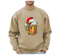 NQyIOS christmas elf jumper Men Fleece Pullover funny tshirts for men crewneck sweater men baseball jacket cotton zip hoodies men mens christmas sweatshirt uk mens coats and jackets (Khaki, L)