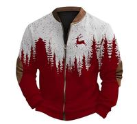 NQyIOS christmas jumper man Men Fleece Pullover mens black shirt Winter Hoodie for Men Pullover mens quilted jacket waterproof hoodie crew neck sweatshirts for men men's 3/4 length coat (Red, L)