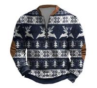 NQyIOS Christmas Sweatshirt Men Ugly Christmas Shirts 3D Printed Xmas Pullover Sweatshirt Men/Women Hip Hop Pullovers Xmas Funny Casual Pullover Sweaters Oversized Sweatshirts (Z2 Navy,L)