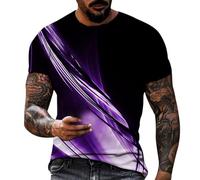 NQyIOS Compression Tops for Men Short Sleeve Mens Running Top Mesh Design Quick Dry Base Layer Top for Gym Sports Fitness Workout Cycling,Training Muscle fit t Shirt Streetwear Men Tops (Purple,XXXL)