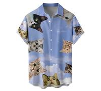 NQyIOS Hawaiian Shirt for Men Adult Short Sleeve Button Down Hawaiian Causal Funky Floral Shirts Classic Fit Tropical Lapel Shirt Sales Clearance Luau Shirt