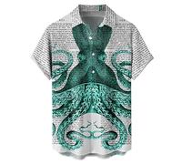 NQyIOS Hawaiian Shirt Men 3D Print Casual Button Down Beach Holiday Aloha Short Sleeve Shirt Sales Clearance Mexicans Shirt Purple